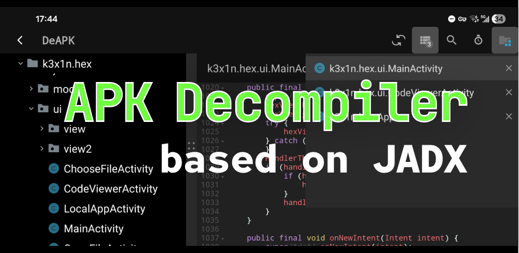 DeApk APK Decompiler based on JADX